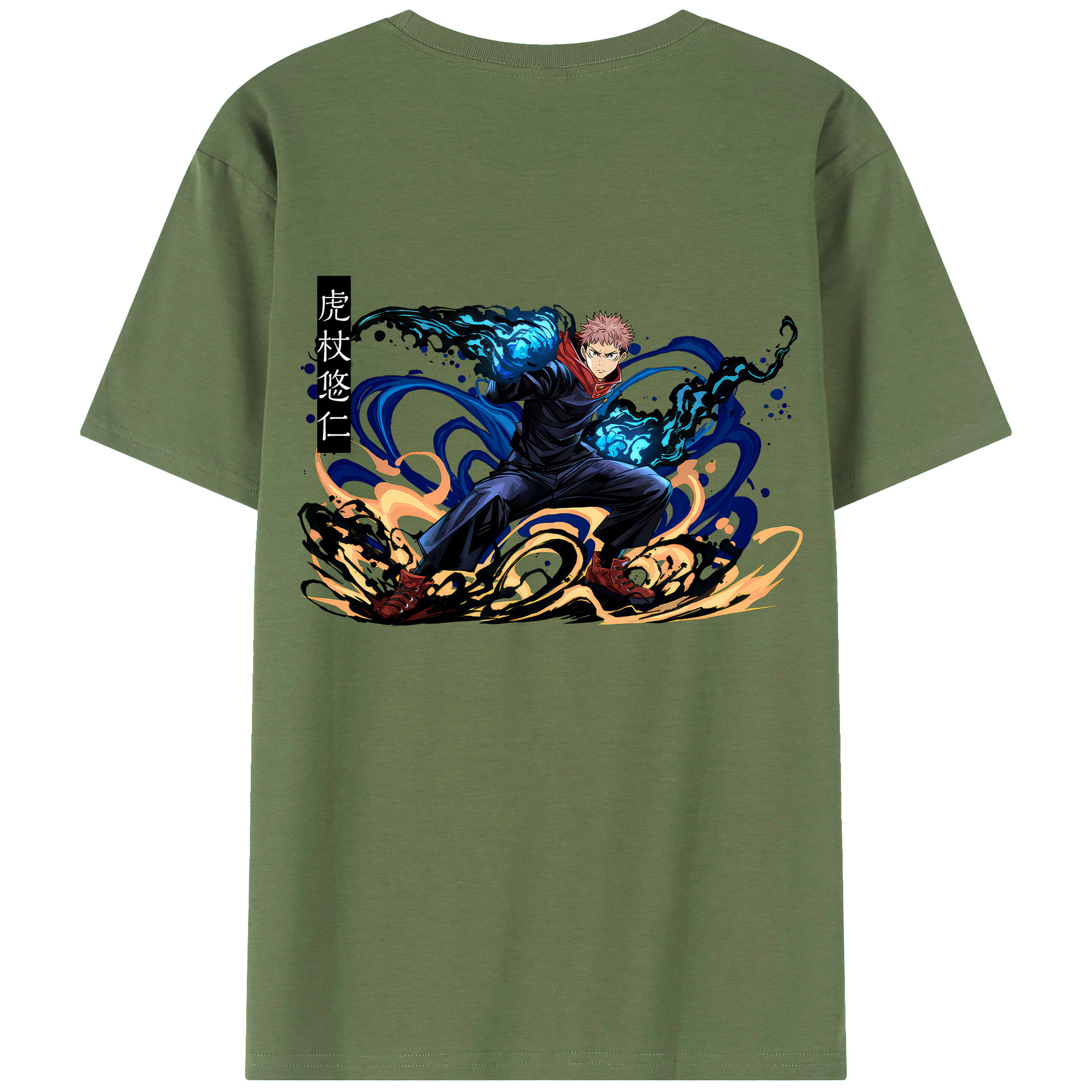 （画像用） 呪術廻戦 Jujutsu Kaisen 綿100％ メンズ半袖Tシャツ（バックプリント） 通気性